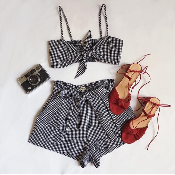 For Love And Lemons Other - Sunny Gingham Crop Top and Shorts